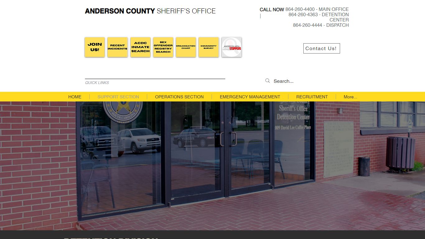 DETENTION CENTER | Anderson County Sheriff's Office | South Carolina